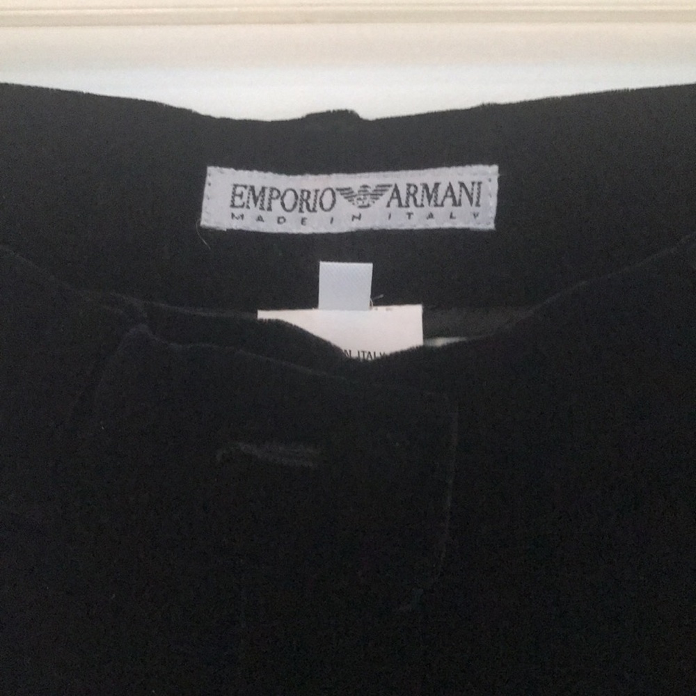 Emporio Armani black velvet pants